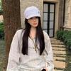 The Hat Shows a Small Face, Suitable for Square and Round Faces, Casual White Striped Peaked Cap, Women's Comfortable Pure Cotton 