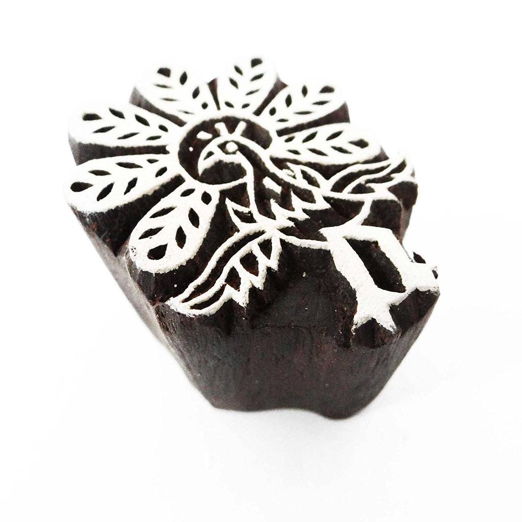 Decorative Wooden Block Stamp Bird Design Textile Fabric Printing Apparel