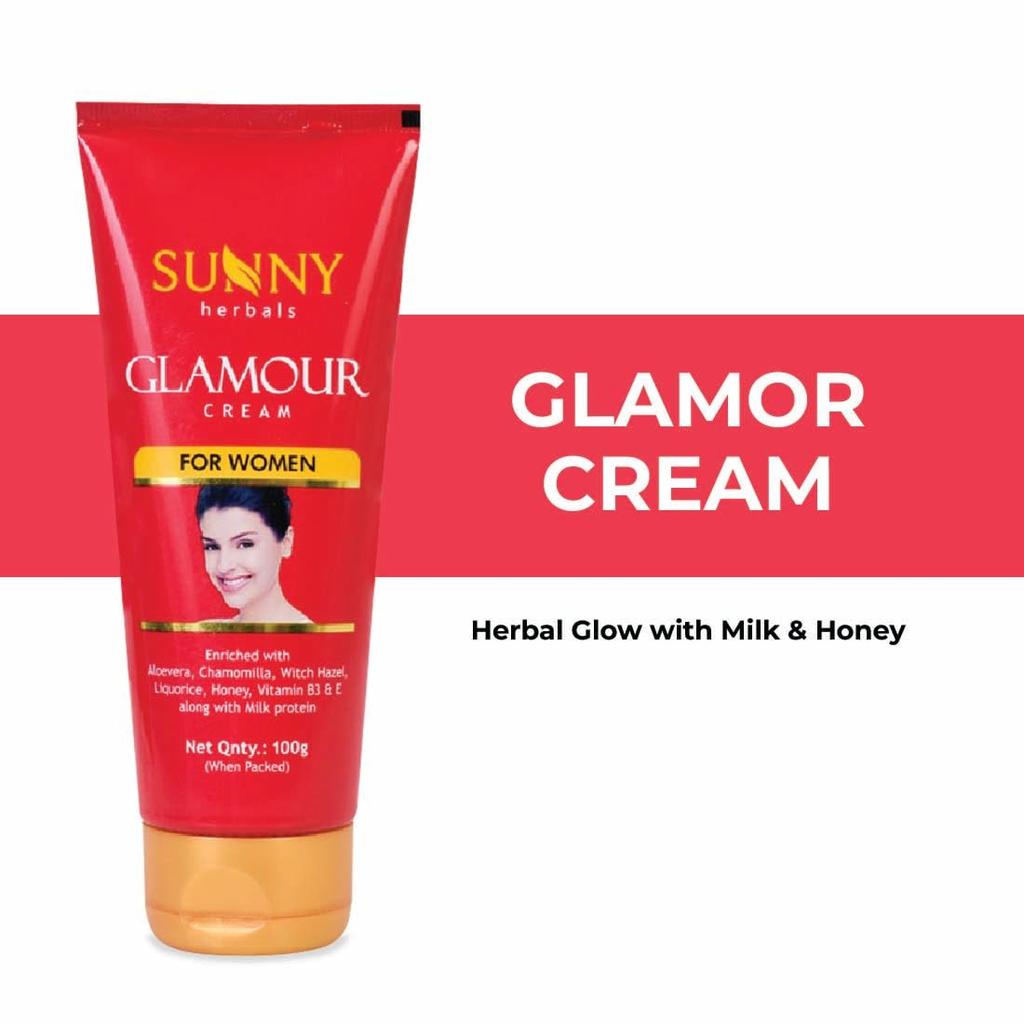 Sunny Herbals Glamour Cream 100 Gm | Brighten Skin, Even Tone, Reduce Dark Spots & Revive Skin Naturally