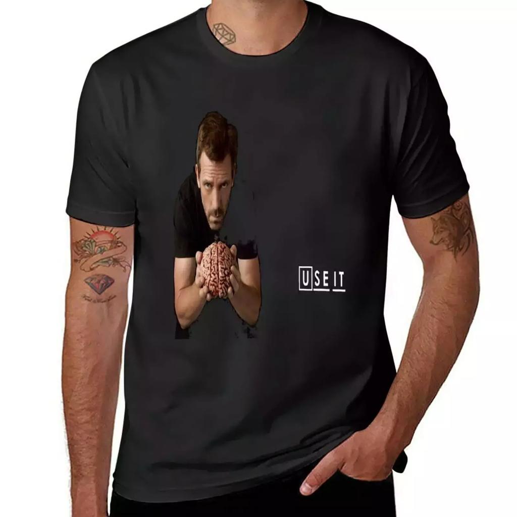 Dr House mit Gehirn T-Shirt Schweiß kundenspezifisch Herren weiße T-Shirts