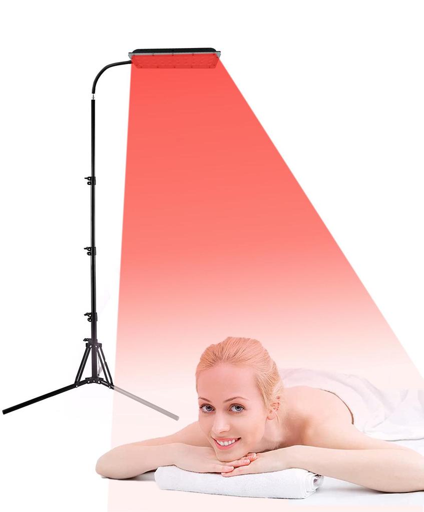 Adjustable Floor Stand Red Light Therapy Lamp - Single/Double Head with Tripod Gooseneck