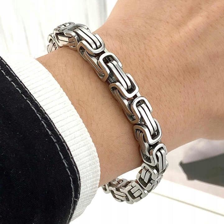 THICK BRACELET Silver Men' Bracelet Byzantine ROYAL + FREE