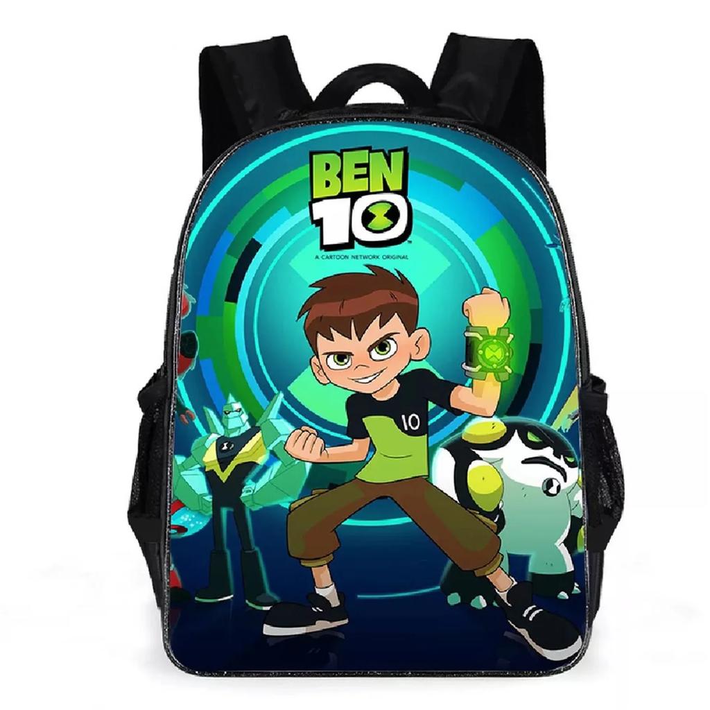 Kid Boy Girl Cartoon Daypack Ben 10 Canvas Bookbag for Student-Back To School Lightweight Backpack Large Knapsack