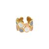 Gold-plated Oil Dripping Ring Colorful Colorful Ring Geometric Pattern Ring  Wedding Gifts