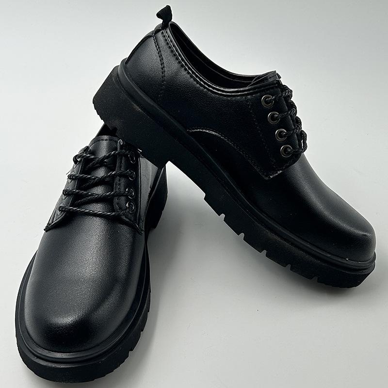 

Men s casual derby shoes autumn British style warm leather shoes men s business low-top leather shoes versatile thickened leather shoes 46 чёрный