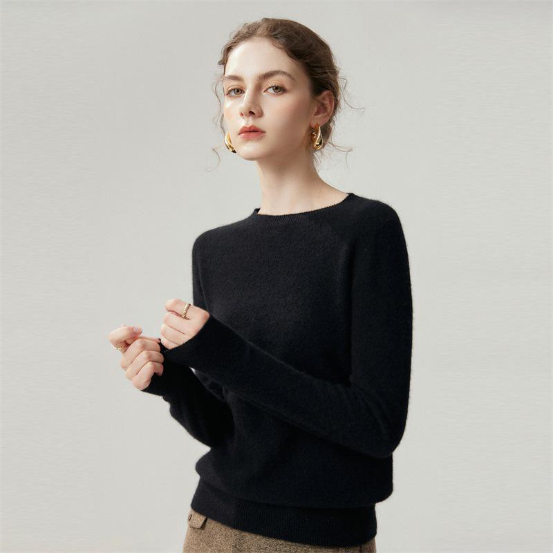 Women's Autumn/Winter Round Neck Pure Cashmere Knit Sweater