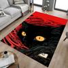 1pc Black Cat Carpet Anti Slip Polyester Floor Mat for office,Bedroom