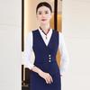 Trojman Women's Blue Vest Suit 3-Piece Workwear Set