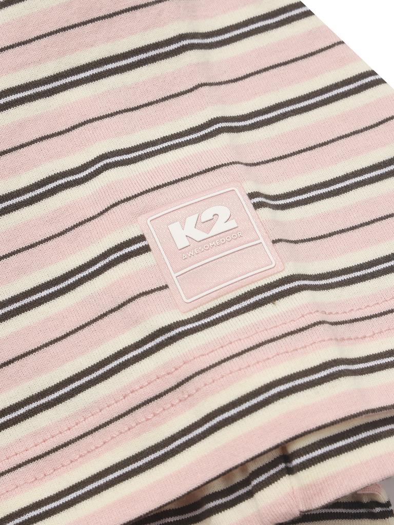 K2 For:Rest Striped Short Sleeve T-Shirt W_Light Pink