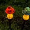 Weather Resistant Landscape Lights Solar Mushroom Garden Stake Light Resin Fairy Lamp with Waterproof Pathway Lighting Warm Glow Outdoor Yard Decor