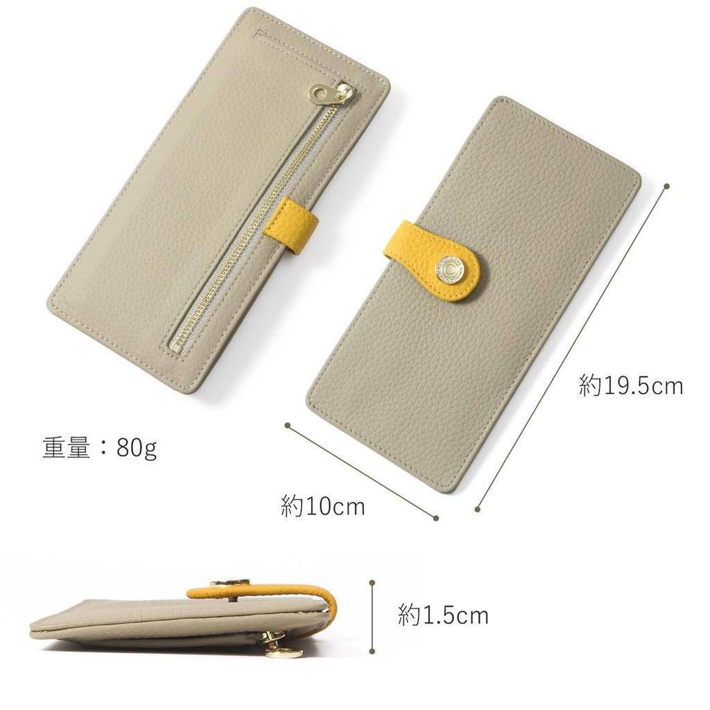 Blanc Pomme Women's Long Wallet, Genuine Leather, Lightweight, Slim, Stylish, Green, bp-1081