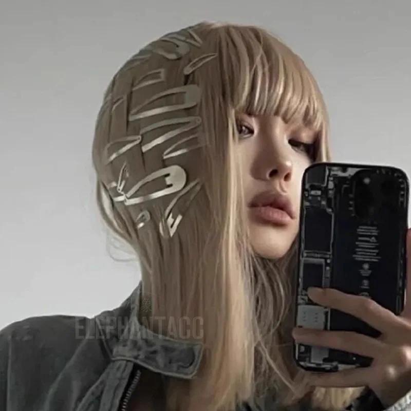 New Silver Water Drop Shaped Hairpin Punk Basic Alloy Hip Hop Hair Clips for Women BB Hairpins Barrette Fashion Hair Accessories