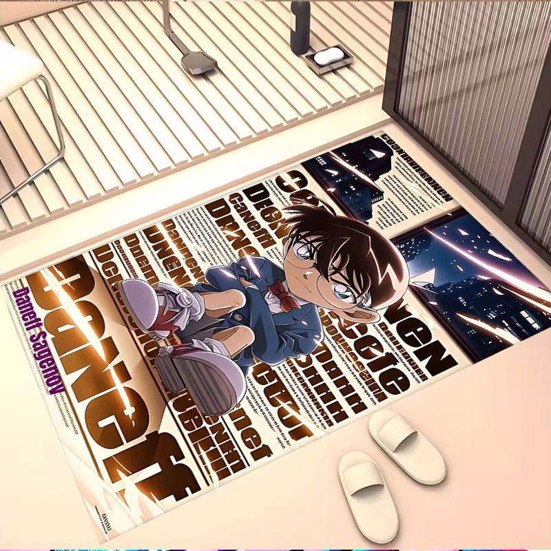 Detective Conan Print Rug, Washable Floor Carpet, For Entryway Dorm Laundry Room Office Study, Home Decor Birthday Christmas Gift