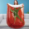 Tomato Circular Office Blanket Nap Blanket Dormitory Bedroom Air Conditioning Mat Foldable Machine Washable Blankets Sofa Bed Sleep Towel