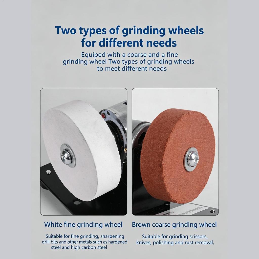 Bench Grinder 6000 RPM Max Speed 2.76 Inch Wheel Powerful Small Bench Buffer for Wood DIY Crafting Model Making Engraving Home