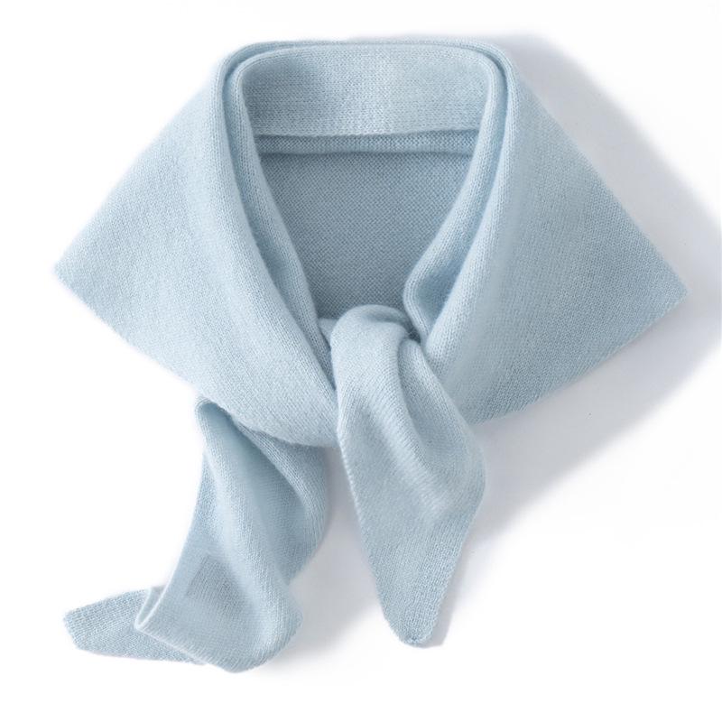 100% Pure Cashmere Women's Triangle Scarf - Solid Color, Autumn/Winter Versatile Knit Warmth