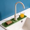 Kitchen Sink Sink with Slope Self-Draining Splash Guard Faucet Mat Silicone Fast Drying Faucet Mat