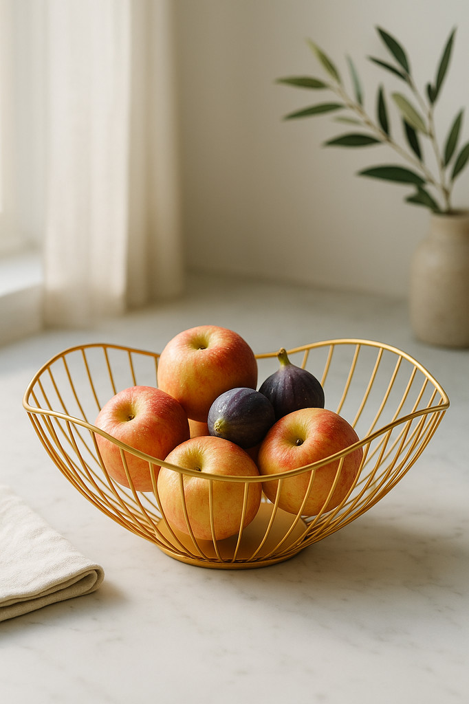 Wire Fruit Bowl Breathable Hollow Anti Overturn Thickened Durable Metal Metal Fruit Basket for