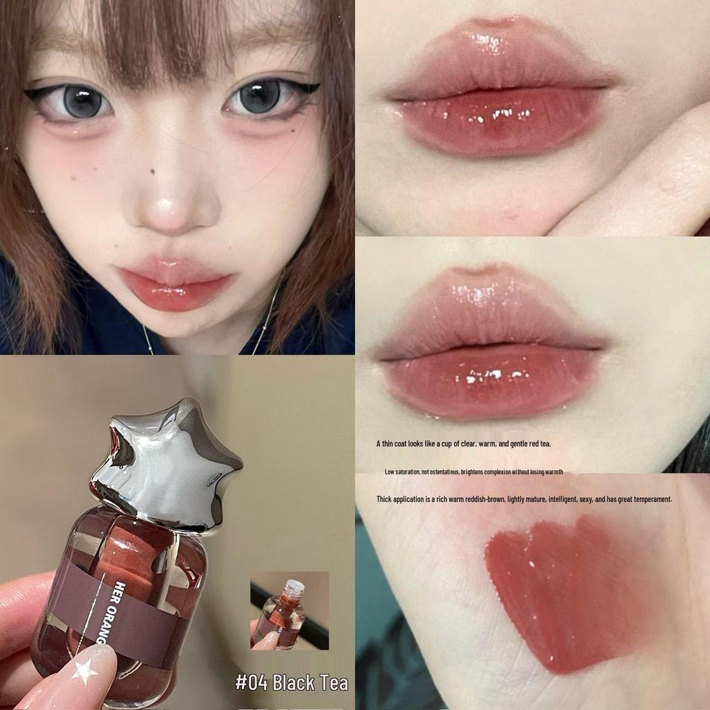HERORANGE Starfall Hydrating Lip Glaze - Pure Desire, Watery Glow for a Natural, Youthful Shine.