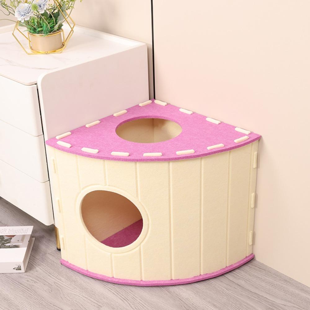 Fan-shaped Cat House Stackable Cat Castle Japanese Style Cat Scratching Board  Cat Furniture