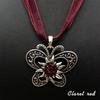 New Vintage Butterfly Necklace Jewelry Fashion Popular Retro Bohemia Style Ribbon Rope Chain Crystal Flowers Pendant Necklace