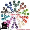 7-28pcs Polyhedral Dice Set with 1-4pcs Black Storage Bag Color Number Polyhedra Dice RPG D&D Role-playing Games Accessories