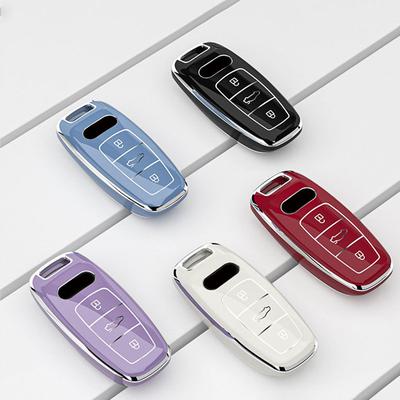 TPU Etui na Kluczyk Samochodowy z Pilotem Pokrowiec Muszla Brelok dla A6 A7 A8 E-tron Q5 Q7 Q8 C8 D5 Ochronny Uchwyt Akcesoria Bezkluczykowe