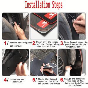 Universal Mudguard for Cars - Sporty Style Modification Splash Guard Anti-Scratch Fender Cover, Suitable for Sedans and SUVs, Un