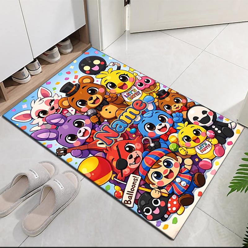 Custom Name Freddy Printed Carpet, Rug for Office Chair Living Room Bedroom Kitchen Room Decor Gifts.