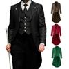 Slim Fit Smokin Ceket Yaka Uzun Kollu Retro Elbise Ceketi Orta Çağ Tarzı Takım Ceketi Şenlikli Partiler Giyim