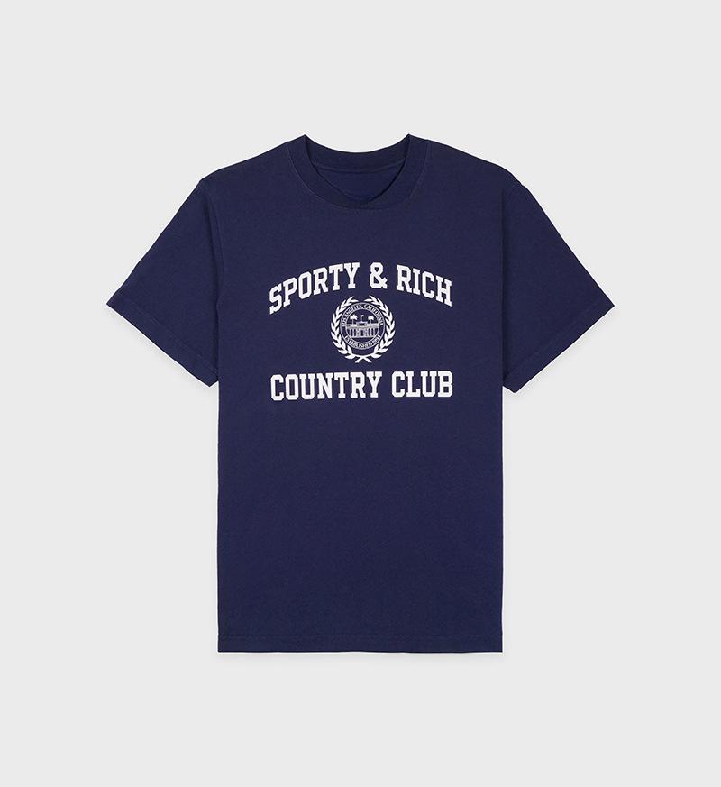 North America Style Women T-shirt Brand Short Sleeve Tshirt Sporty&Rich Clothing Designer Tee Luxury Summer Men Cotton T Shirt