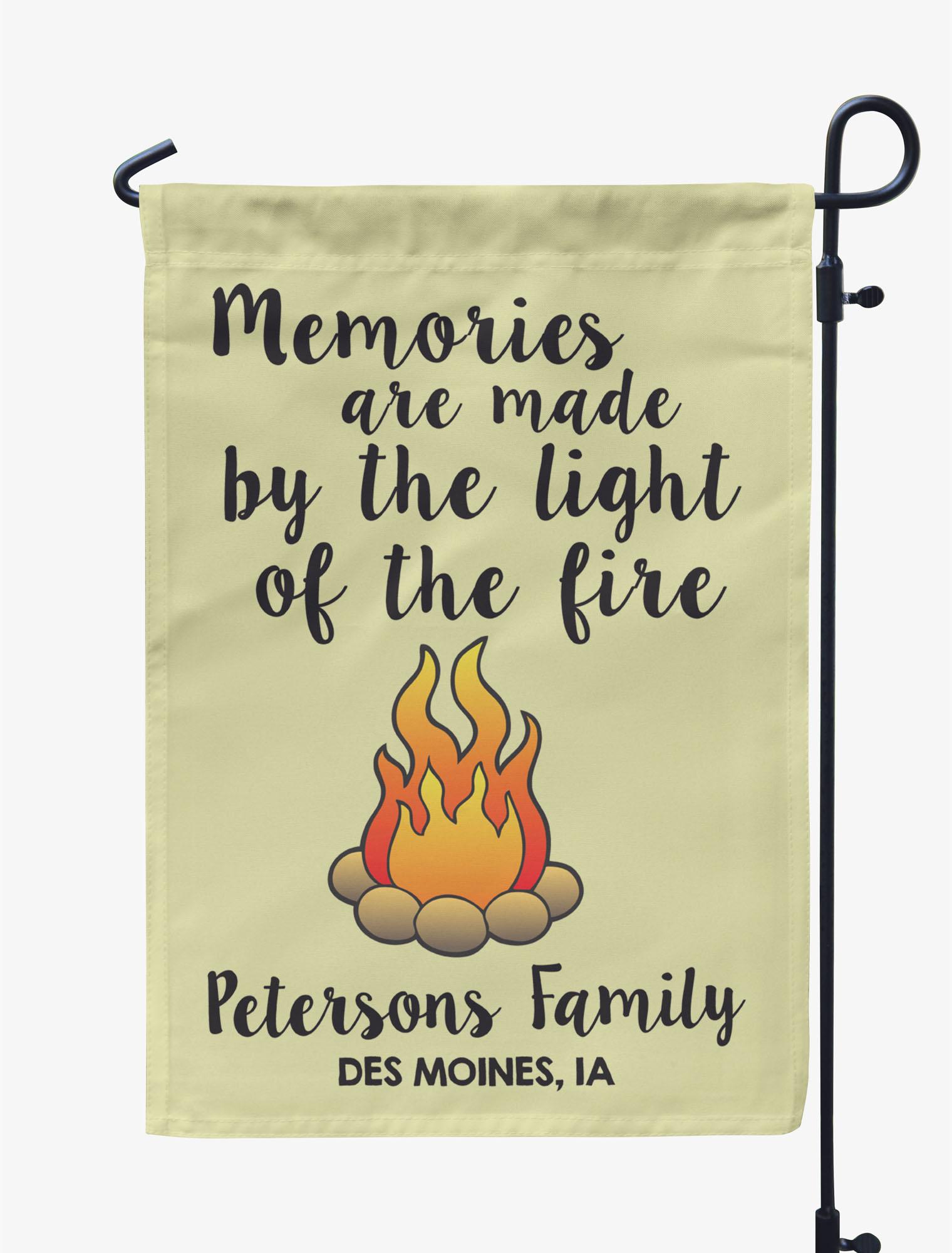 

Printtoo Tan Memories Are Made By The Light Of The Fire Outdoor CampingA FlagsA For Campers Personalized Double SidedA Flag Outdoor Decor Sign 12.5 x 18 Inches дубильная кора