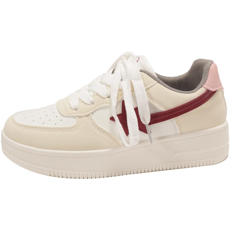 Star Board Shoes Women's 2025 Summer New American Platform Shoes Niche Students Sports Versatile Casual White Shoes