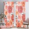 2pcs 2D Flat Printing Curtain Floral Faith Peaceful Bloom 100% Polyester Without Electricity Birthday Party Use for Holiday