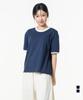 MOZMOZ Essential Air Mesh Short Sleeve Ringer T-Shirt Navy