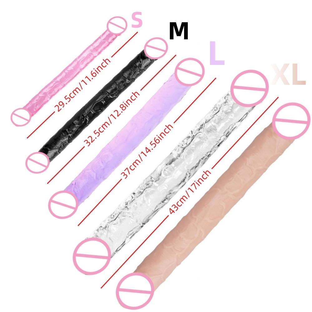 Colorful Bold Large Simulation Double-Headed Dragon Penis Lala Gay Women's Sexy Sex Product Dildo TPE