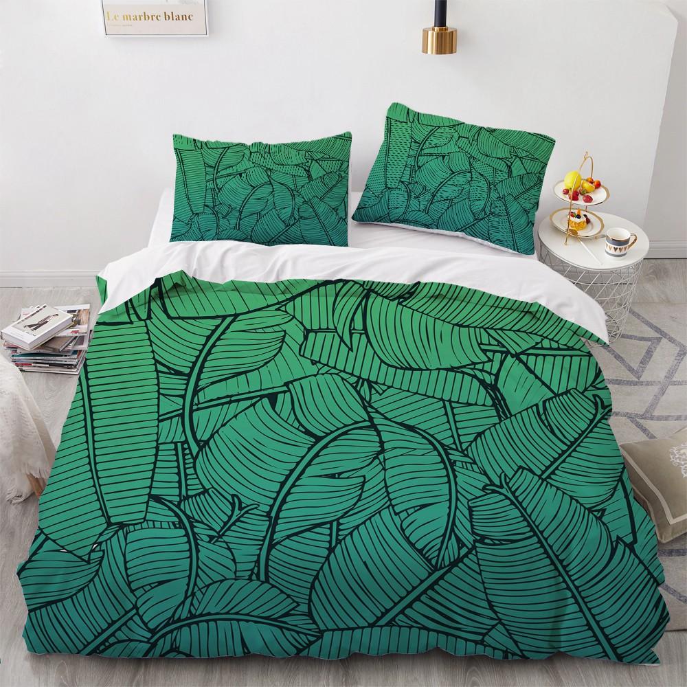Flower Bird King Queen Duvet Cover Colorful Tropical Floral Bedding Set For Women Watercolor Plant 2/3pcs Polyester Quilt Cover
