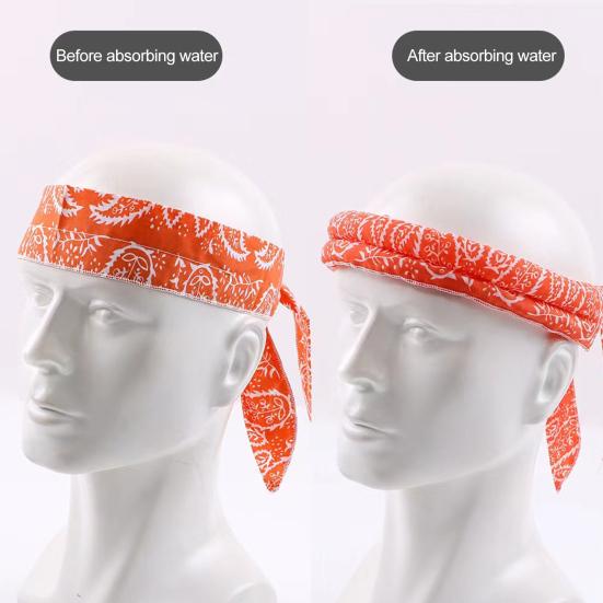Letní chladivý nákrčník s potiskem Ledový ručník Rychle chladící šátek na hlavu Bandana Udržující chlad Čelenka pro posilovnu Golf Jóga