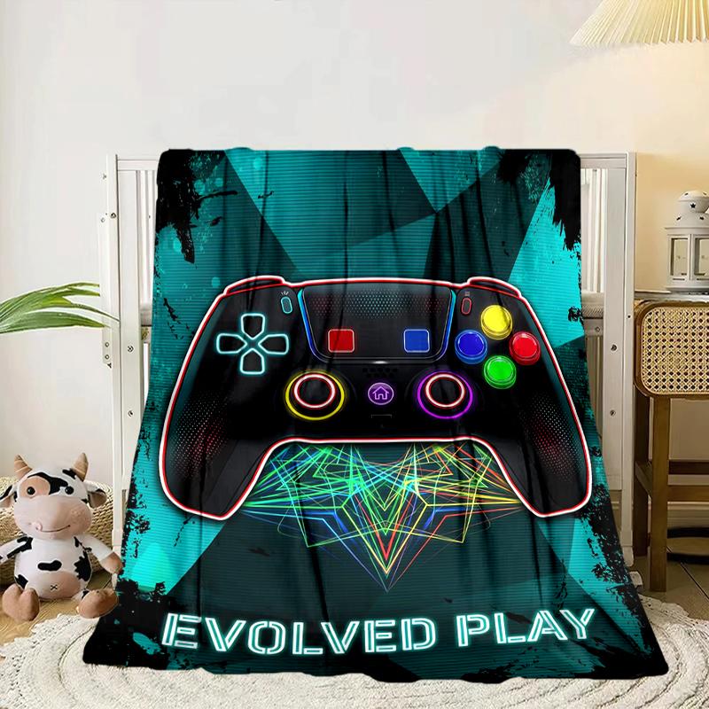 Colorful Gaming Adventure Blanket Flannel Blanket for Bed, Sofa, Camping, Hiking, Picnic Essentials, Gift for Family Fan Gifts
