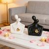 Ceramic Couple Statue Hugging Kissing Lover Figurine for TV Stand Shelf Decor Romantic Couple Heart Sculpture for Wedding Anniversary Gift