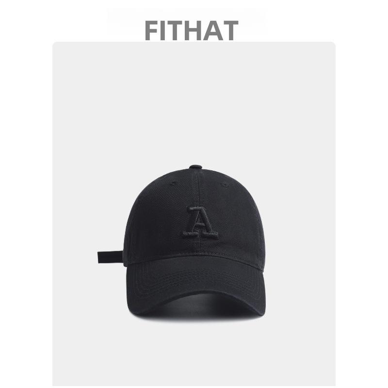 Korean Embroidered 'A' Baseball Cap - Soft Top, Flattering Fit, Versatile Unisex Japanese Style Duckbill Hat, Trendy Brand.