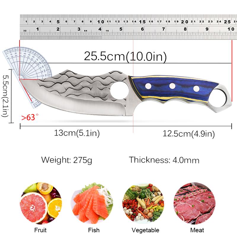 Barbecue Knife Slicing Fruit Fish Meat Butcher Boning Knife High Stainless Steel Utility Knife Chef Cook Cleaver Kitchen Knives
