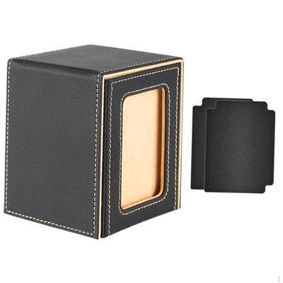 Caja para Baraja de Cartas Estuche Pantalla Ventana de Protección con 2 Divisores Soporte para
