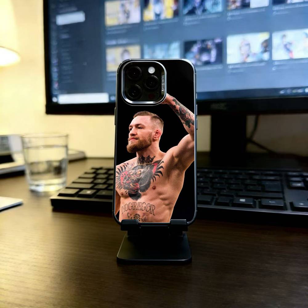 Conor McGregor Boxing Phone Case For iPhone 17,16,15,14,13,12,11 Plus,Pro Max,XS,Colored Silver Plated Inside Cover