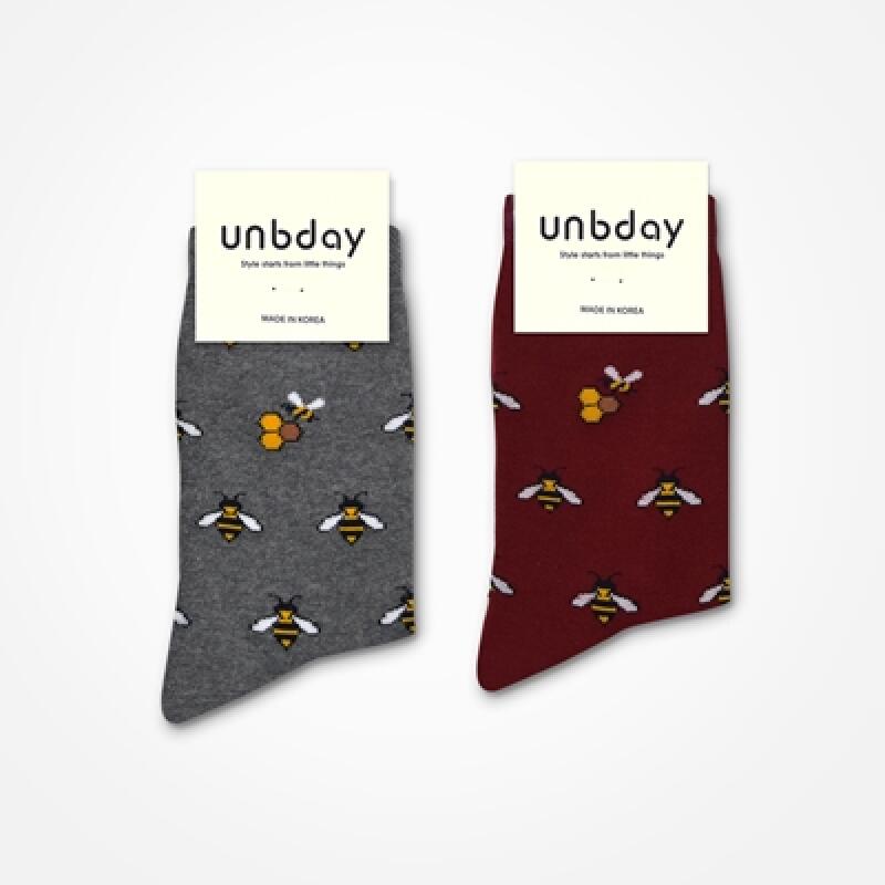 Носки с узором пчел, унисекс gray