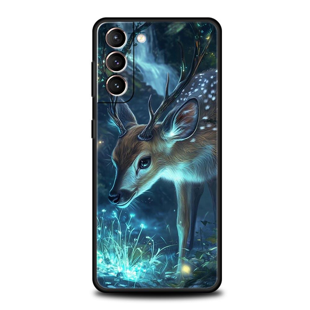 Cartoon Animal Deer Phone Case Cover for Samsung Galaxy S26 S25 S24 S23 S22 S20 S21 FE Ultra S25 Edge Plus 5G Soft TPU Shell Bag