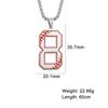 My Shape 0-9 Number Pendant Necklace for Men Boy Sport Basketball Figure Baseball Pattern Stainless Steel Necklaces Punk Jewelry