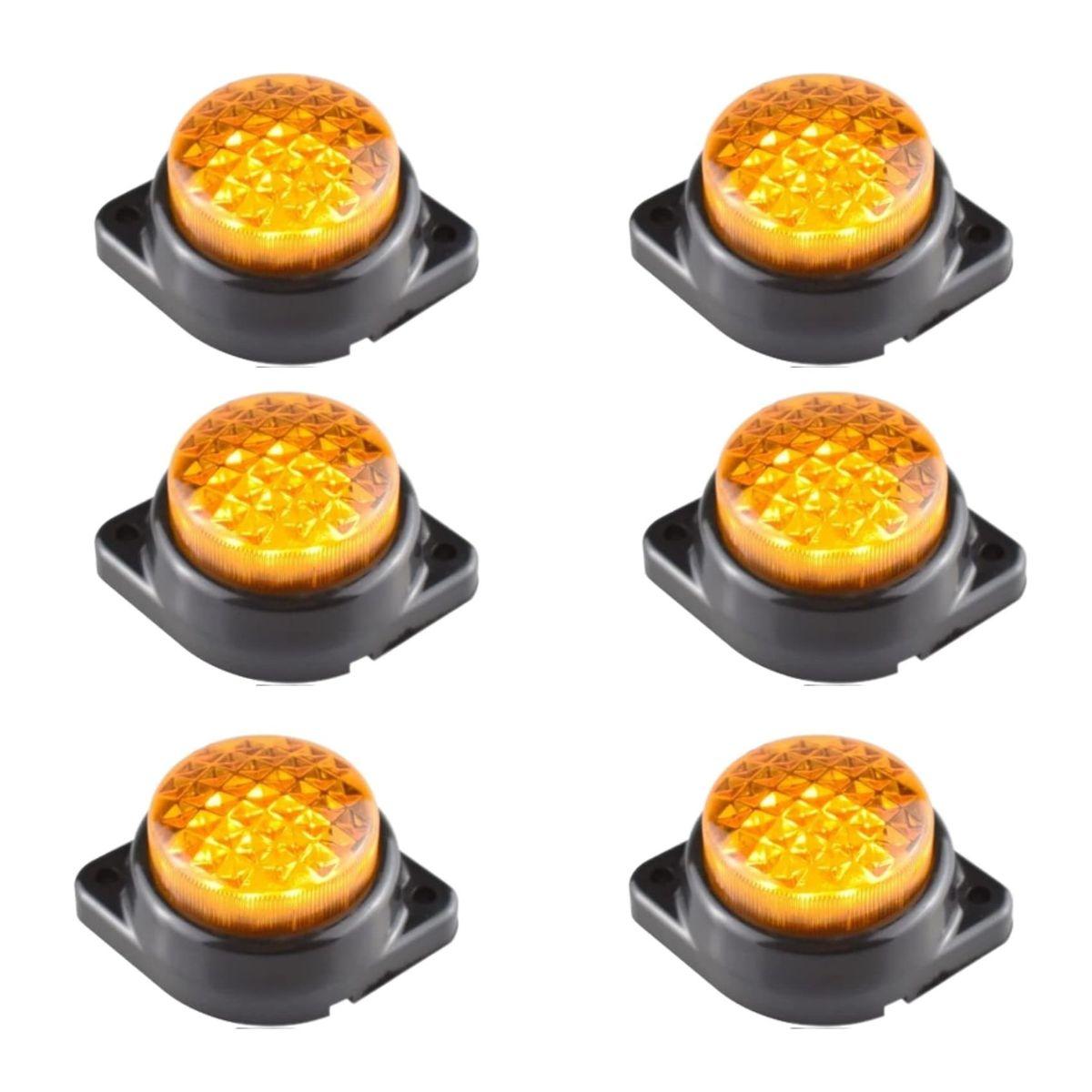 

6PCS LED Side Marker Lights 24V Amber Trailer Marker Lamps – Cab Marker / Truck / RV / Semi Truck / Cargo Trailer Lights (Universal Fit) бурштин