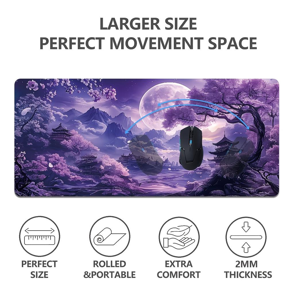 Mouse Pad Purple Fantasy Landscape Office Mouse Pads Gaming Mats Laptop Keyboard Pad Desk Mat Room Bedroom Playmat Mouse Mat