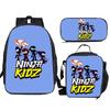 NINJA KIDZ 3-teiliges Set Kinder Schulrucksack mit Umhängetasche Federmäppchen Schultaschen für Jungen Mädchen Bestes Geschenk